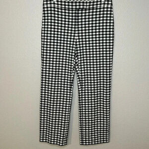Derek Lam 10 Crosby black and white gingham crop with grosgrain trim